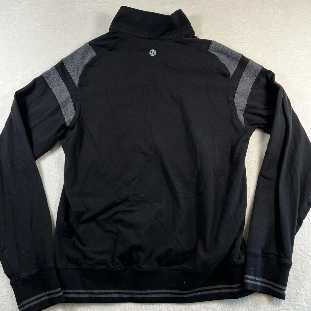 Lululemon Kung Fu Track Jacket Mens‎ Large Black Gray Full Zip Athletic